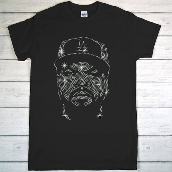 Hip-Hop Iced Out Rhinestone T-Shirt - Picture 1 of 2